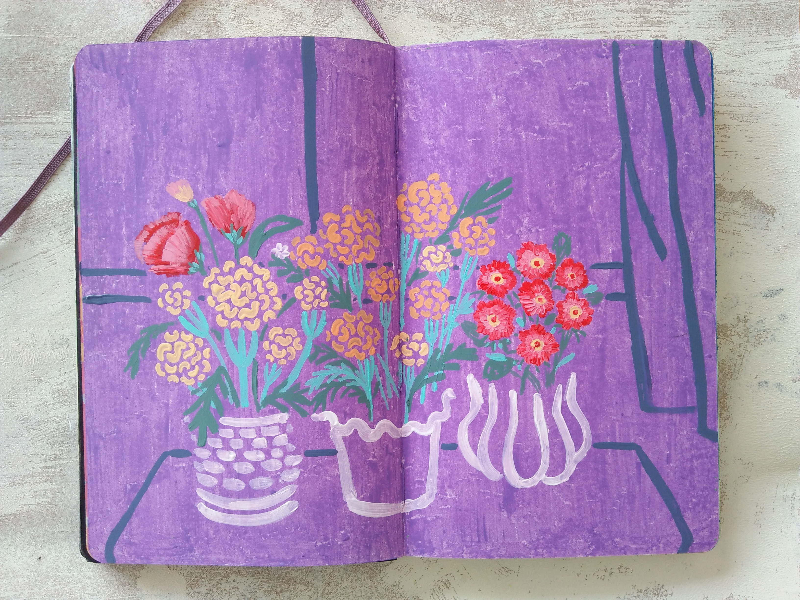 fake flowers_grandma_yodchattinyline_moleskine_aday